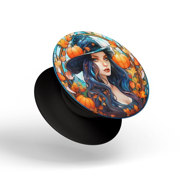 Fall Leaves and Halloween Pumpkins Cell Phone Womn Pop Sockets Swappable PopGrip - Picture 8 of 13